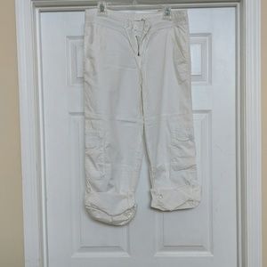 White lightweight cargo pants